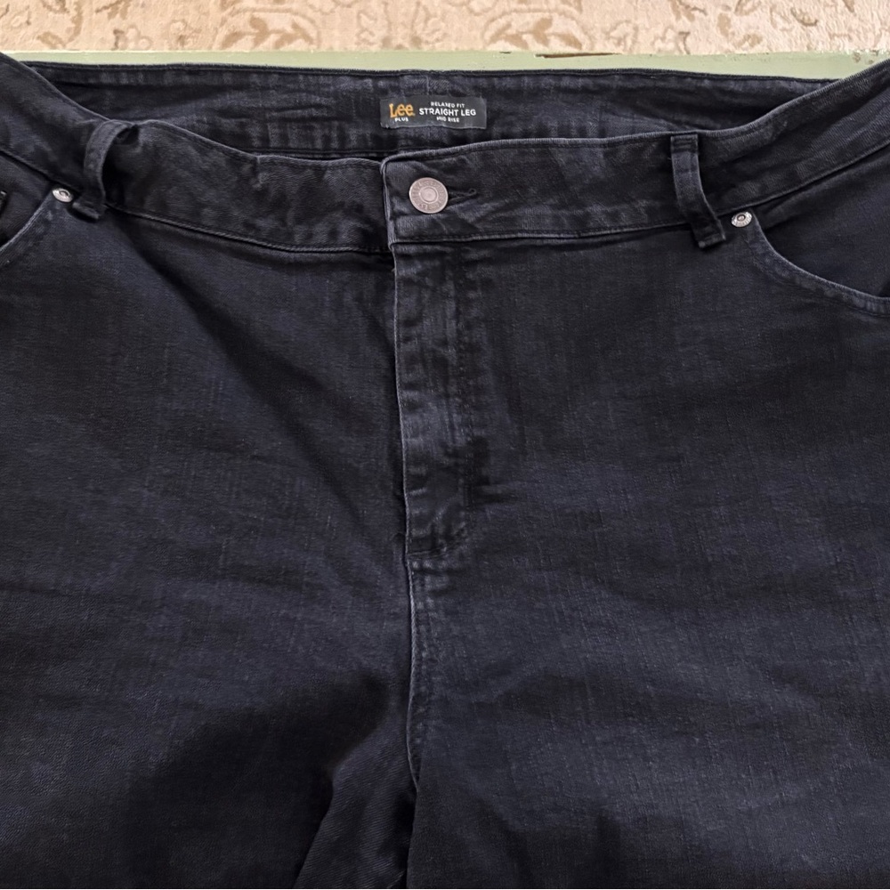 Lee Women's plus Black Straight Jeans